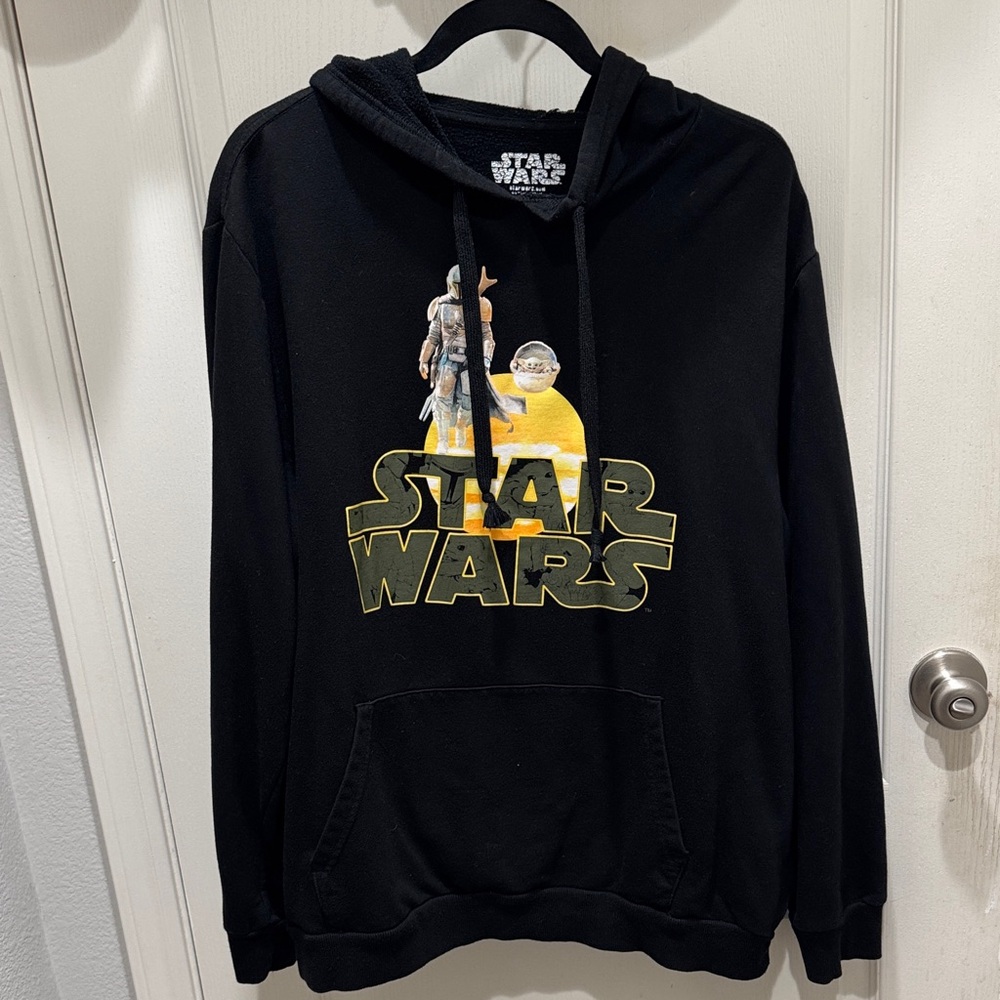 Star Wars Hoodie Men's XXL Black Graphic Pullover Sweatshirt Long Sleeve Pocket